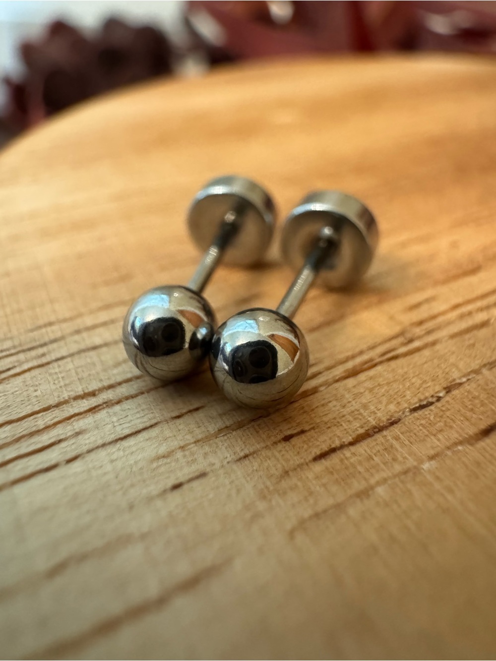 Stainless Steel Silver Ball Stud Earrings